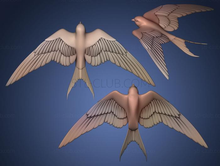3D model Swallow in flight (STL)